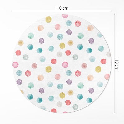 Runder pvc teppich Gemalte Punkte Aquarell Boho