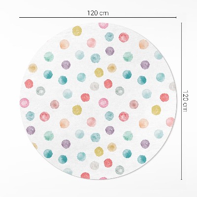 Runder pvc teppich Gemalte Punkte Aquarell Boho