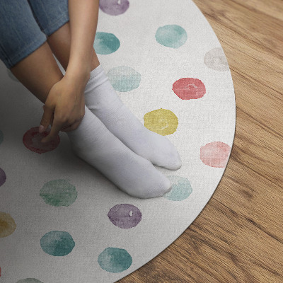 Runder pvc teppich Gemalte Punkte Aquarell Boho