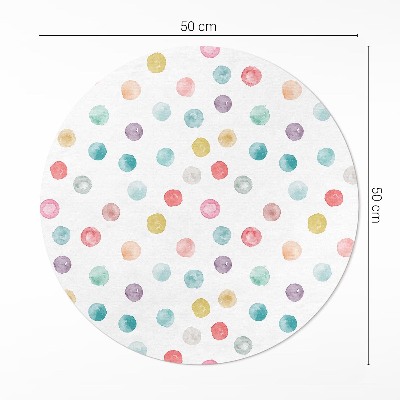 Runder pvc teppich Gemalte Punkte Aquarell Boho
