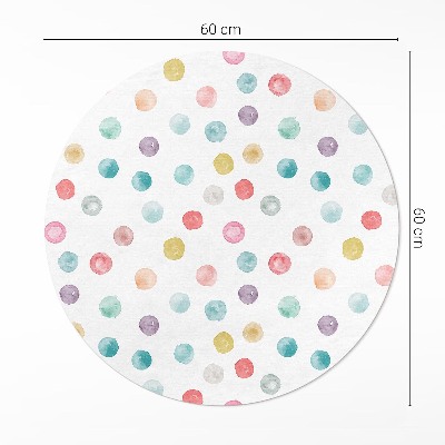 Runder pvc teppich Gemalte Punkte Aquarell Boho