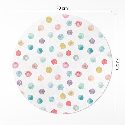 Runder pvc teppich Gemalte Punkte Aquarell Boho