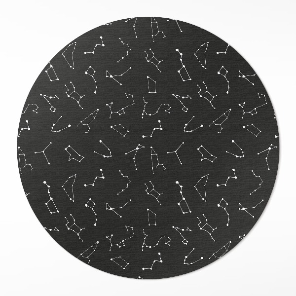 Runder vinyl teppich läufer Konstellationen Horoskop Tierkreiszeichen Universum