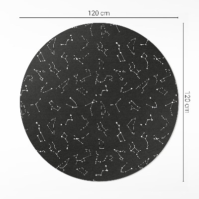 Runder vinyl teppich läufer Konstellationen Horoskop Tierkreiszeichen Universum