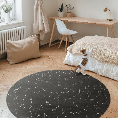 Runder vinyl teppich läufer Konstellationen Horoskop Tierkreiszeichen Universum