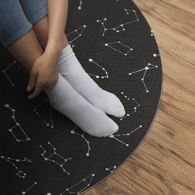 Runder vinyl teppich läufer Konstellationen Horoskop Tierkreiszeichen Universum