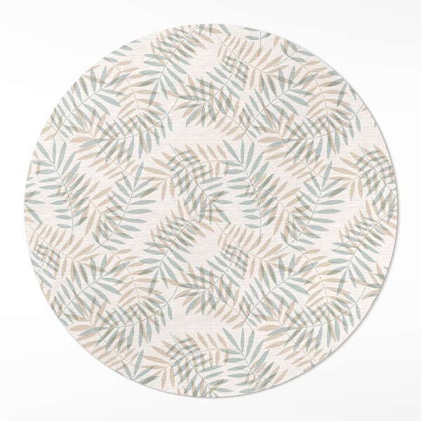 Runder vinyl teppich Feine tropische Blätter Boho-Muster