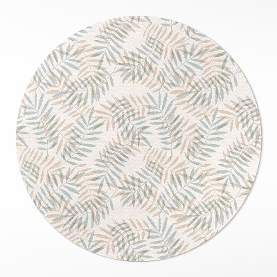 Runder vinyl teppich Feine tropische Blätter Boho-Muster