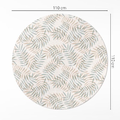 Runder vinyl teppich Feine tropische Blätter Boho-Muster
