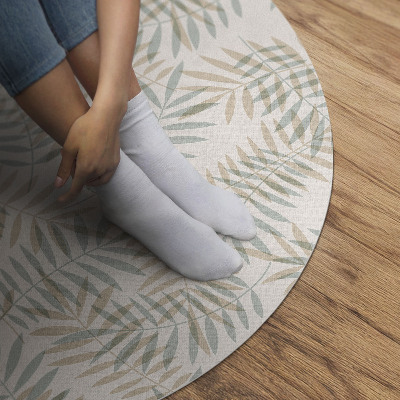 Runder vinyl teppich Feine tropische Blätter Boho-Muster