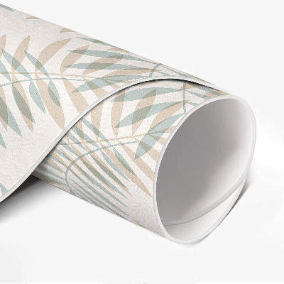 Runder vinyl teppich Feine tropische Blätter Boho-Muster