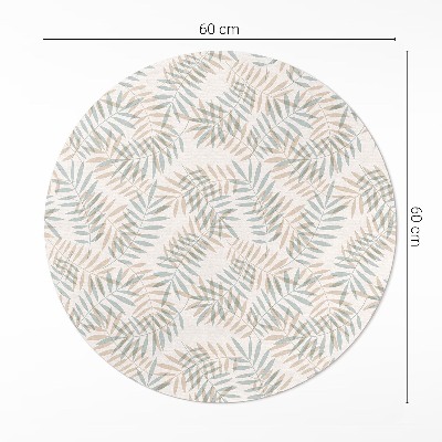 Runder vinyl teppich Feine tropische Blätter Boho-Muster