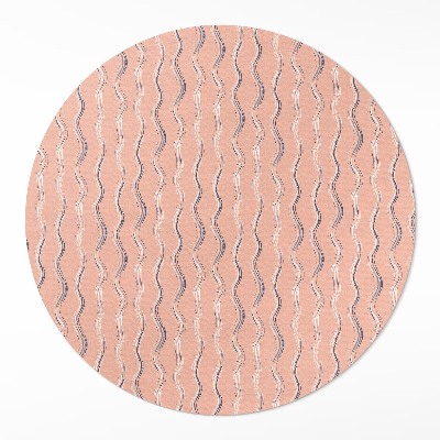 Runder teppich pvc Boho-Wellen in Pastellfarben