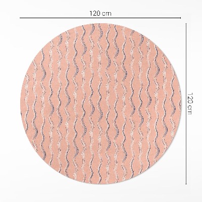 Runder teppich pvc Boho-Wellen in Pastellfarben