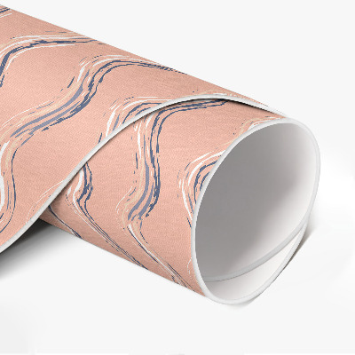 Runder teppich pvc Boho-Wellen in Pastellfarben