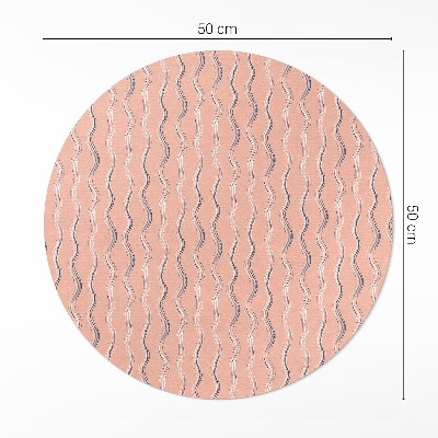 Runder teppich pvc Boho-Wellen in Pastellfarben