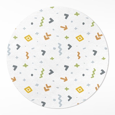 Runder vinyl teppich Pastellfarbene Icons und Formen im Boho-Stil
