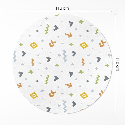 Runder vinyl teppich Pastellfarbene Icons und Formen im Boho-Stil