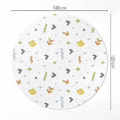 Runder vinyl teppich Pastellfarbene Icons und Formen im Boho-Stil