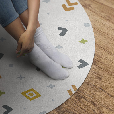 Runder vinyl teppich Pastellfarbene Icons und Formen im Boho-Stil