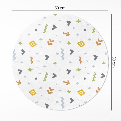 Runder vinyl teppich Pastellfarbene Icons und Formen im Boho-Stil