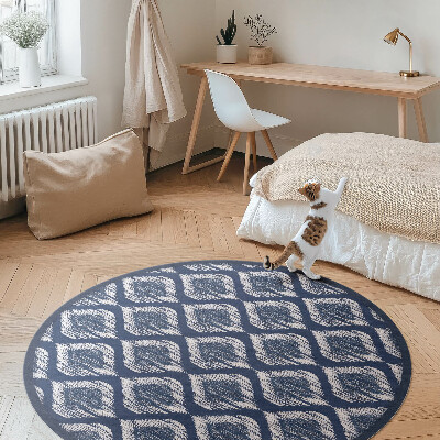 Runder vinyl teppich läufer Elegantes Stoff-Imitat-Muster