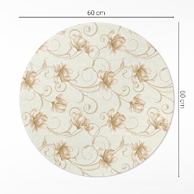 Runder teppich pvc Schöne Blumen und Pflanzen im ornamentalen Stil