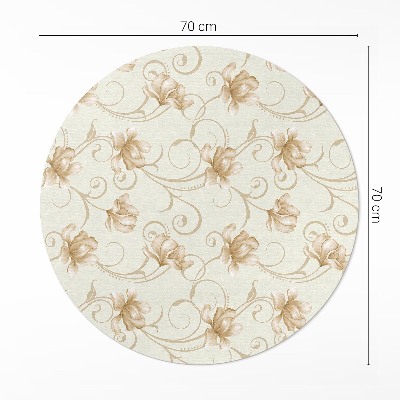 Runder teppich pvc Schöne Blumen und Pflanzen im ornamentalen Stil
