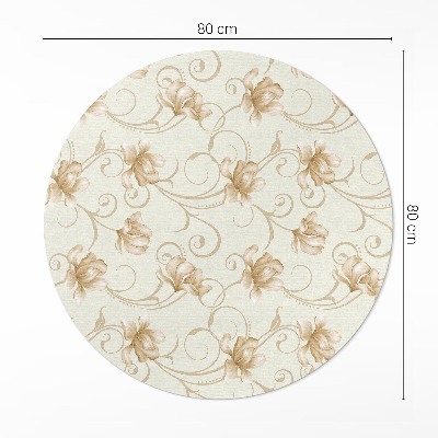 Runder teppich pvc Schöne Blumen und Pflanzen im ornamentalen Stil