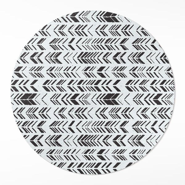 Runder teppich auf pvc Indisches Design Federn und Pfeile im Boho-Stil