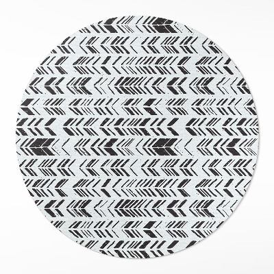 Runder teppich auf pvc Indisches Design Federn und Pfeile im Boho-Stil