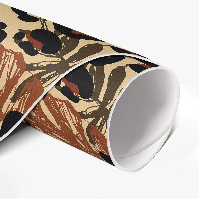 Runder vinyl teppich Tropische Blätter Muster Leopard Dschungel