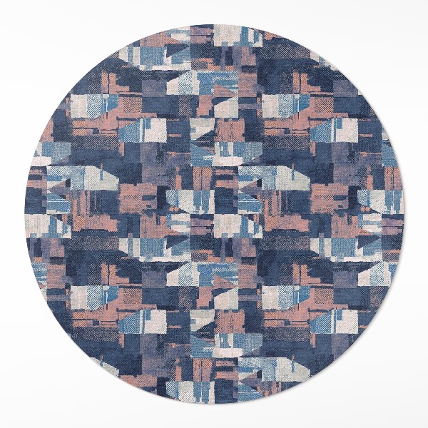 Runder pvc teppich Abstraktes Mosaik im Vintage-Retro-Stil