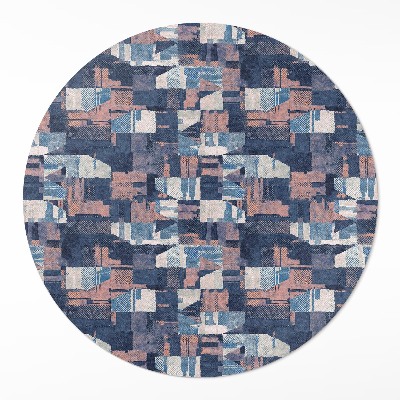 Runder pvc teppich Abstraktes Mosaik im Vintage-Retro-Stil