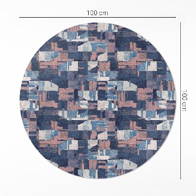 Runder pvc teppich Abstraktes Mosaik im Vintage-Retro-Stil