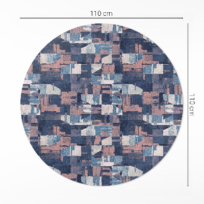 Runder pvc teppich Abstraktes Mosaik im Vintage-Retro-Stil