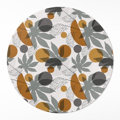Runder vinyl teppich läufer Illustration von Boho-Blättern und Formen