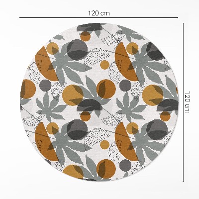 Runder vinyl teppich läufer Illustration von Boho-Blättern und Formen