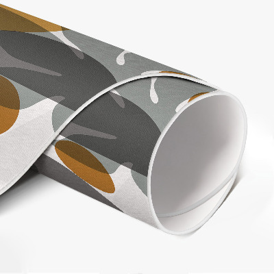 Runder vinyl teppich läufer Illustration von Boho-Blättern und Formen