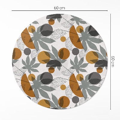 Runder vinyl teppich läufer Illustration von Boho-Blättern und Formen