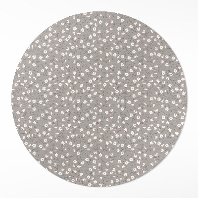 Runder vinyl teppich läufer Blumenwiese feines Boho-Muster