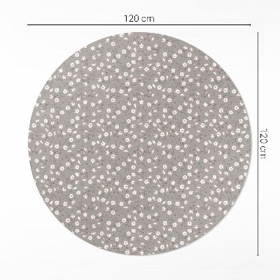 Runder vinyl teppich läufer Blumenwiese feines Boho-Muster