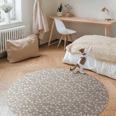 Runder vinyl teppich läufer Blumenwiese feines Boho-Muster