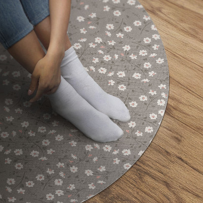 Runder vinyl teppich läufer Blumenwiese feines Boho-Muster
