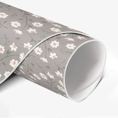 Runder vinyl teppich läufer Blumenwiese feines Boho-Muster