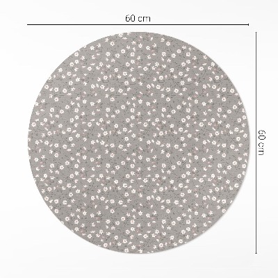 Runder vinyl teppich läufer Blumenwiese feines Boho-Muster