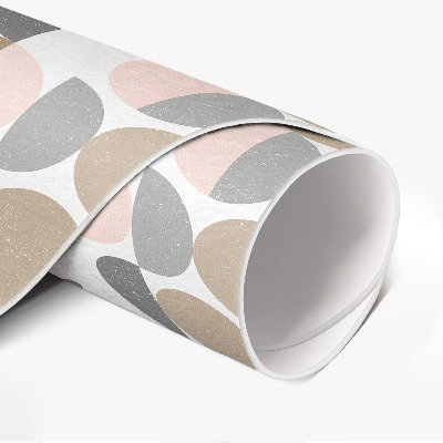 Runder vinyl teppich läufer Kreise und Halbmonde geometrisches Retro-Muster