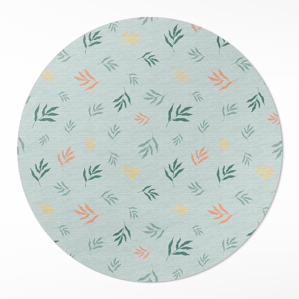 Runder vinyl teppich Kleine Zweige Pflanzenmotive Boho