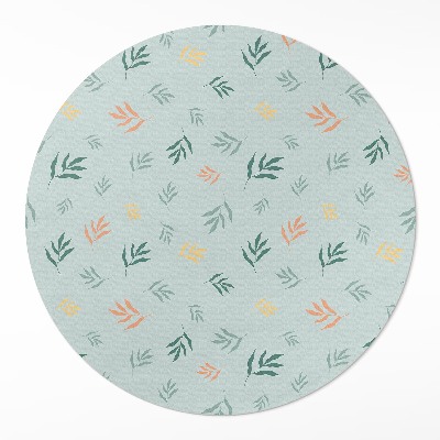 Runder vinyl teppich Kleine Zweige Pflanzenmotive Boho