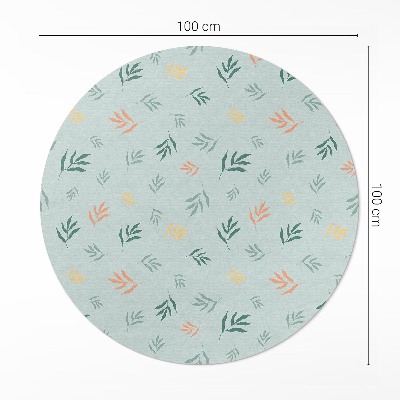 Runder vinyl teppich Kleine Zweige Pflanzenmotive Boho